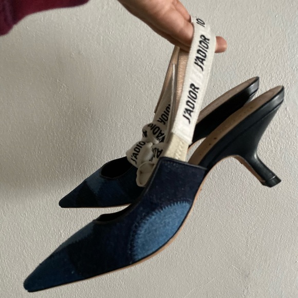 CHRISTIAN DIOR Denim Patchwork Pumps - Picture 7 of 8